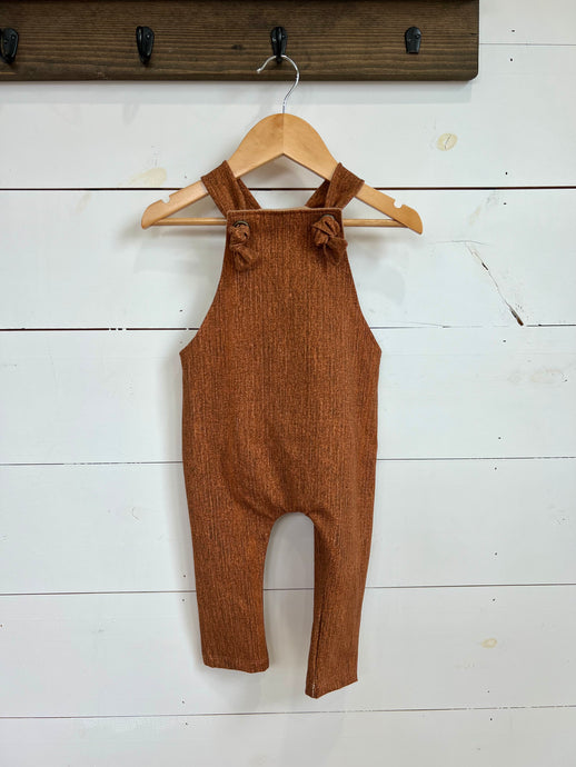 12-18 Rust Faux Denim Knotted Overalls