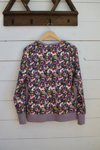 Medium Purple Floral Woman’s Fitted Pull Over