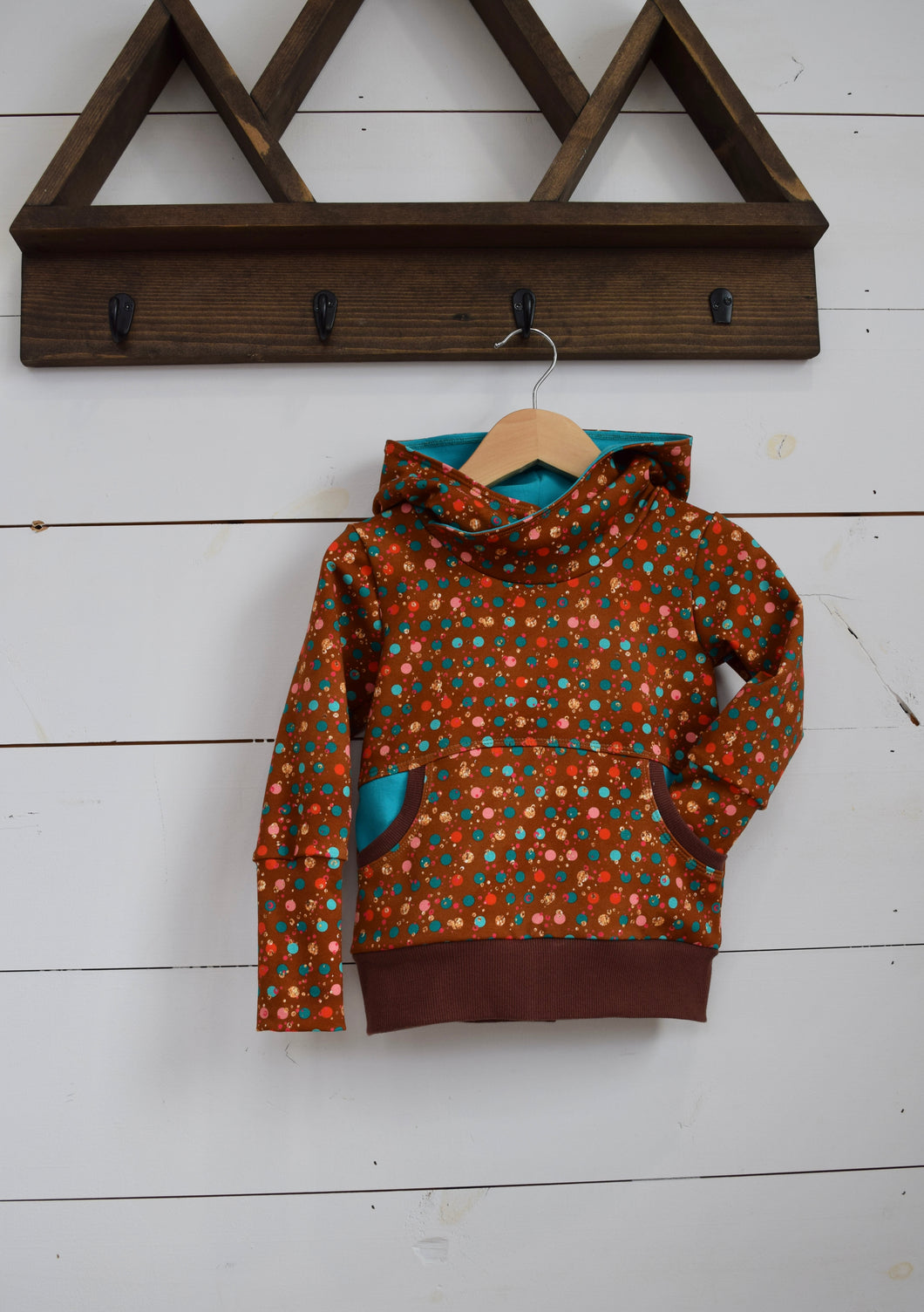 1-3 Year Teal Dots Grow with me Hoodie