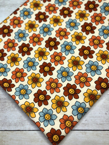 Retro Smiley Flowers Bamboo Spandex