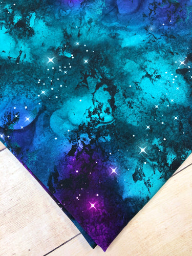 Teal and Purple Marble Galaxy Bamboo Spandex