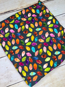 Stained Glass Leaves Charcoal Single Bamboo Spandex