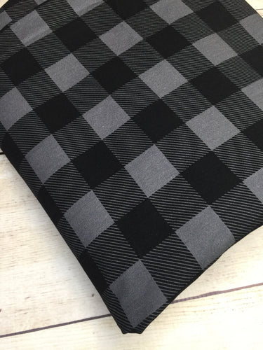 Grey Buffalo Plaid Cotton Spandex