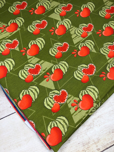 Watermelon Hearts Cotton Spandex