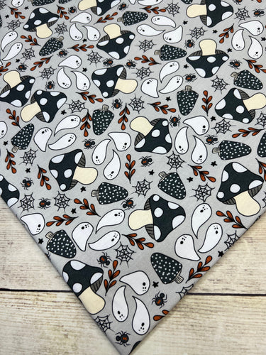 Mushrooms and Ghosts Cotton Spandex