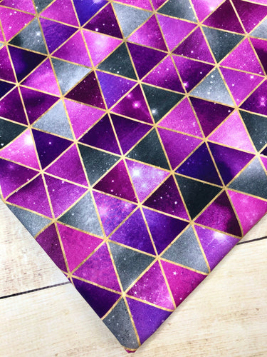 Fuchsia Galaxy Triangles Cotton Spandex