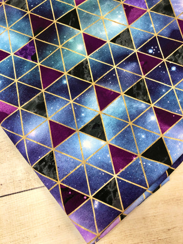 Burgundy Galaxy Triangles Cotton Spandex