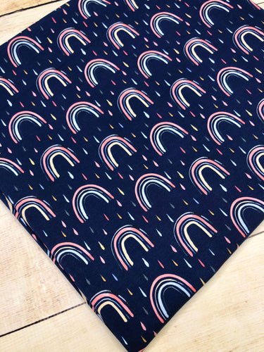 Navy Rainbows Cotton Spandex