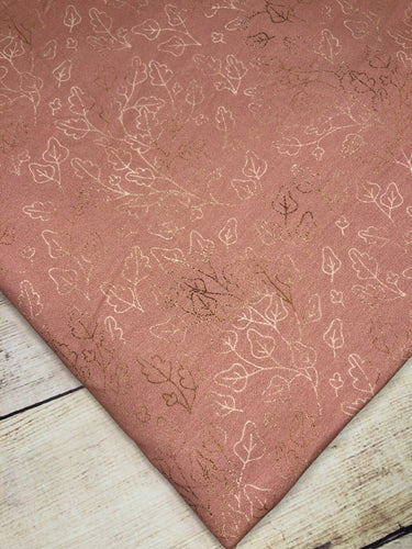 Foiled Leaves Cotton Spandex
