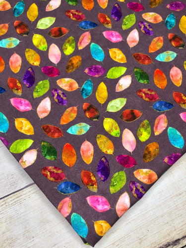Stained Glass Leaves single Purple Cotton Spandex