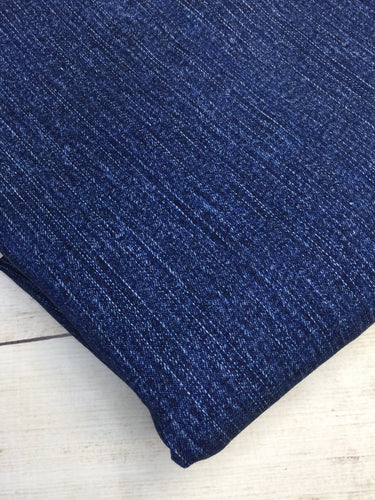 Dark Blue Faux Denim French Terry