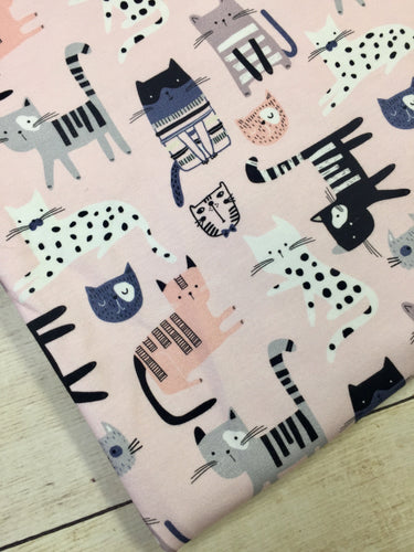 Pink Kitties French Terry