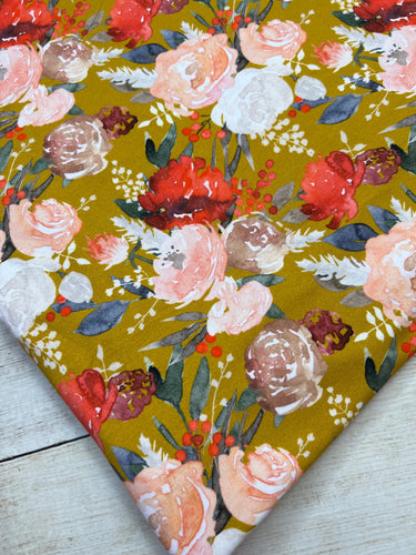 Mustard Floral French Terry