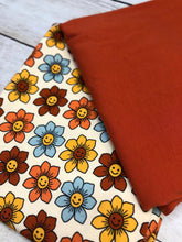 Load image into Gallery viewer, Retro Smiley Flowers French Terry