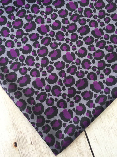 Purple Leopard Polyester Interlock