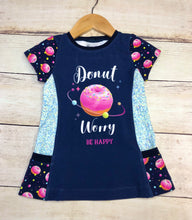 Load image into Gallery viewer, 2T Donut Worry Be Happy Violet Tunic