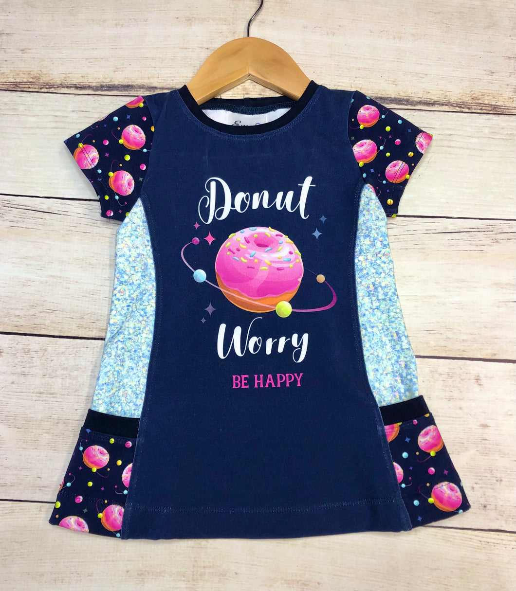 2T Donut Worry Be Happy Violet Tunic