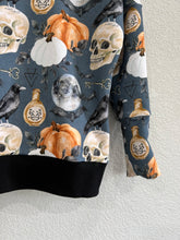 Load image into Gallery viewer, 1-3yr Orange Skulls Grow With Me Slouchy Dolman