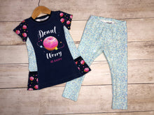 Load image into Gallery viewer, 2T Donut Worry Be Happy Violet Tunic