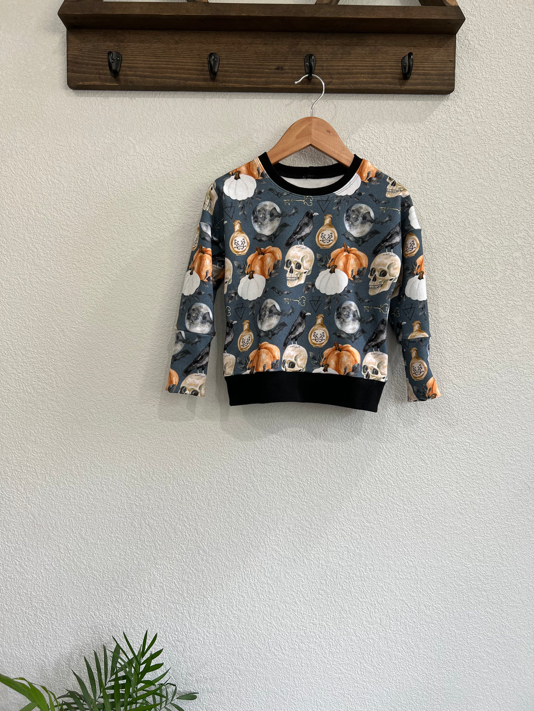 1-3yr Orange Skulls Grow With Me Slouchy Dolman